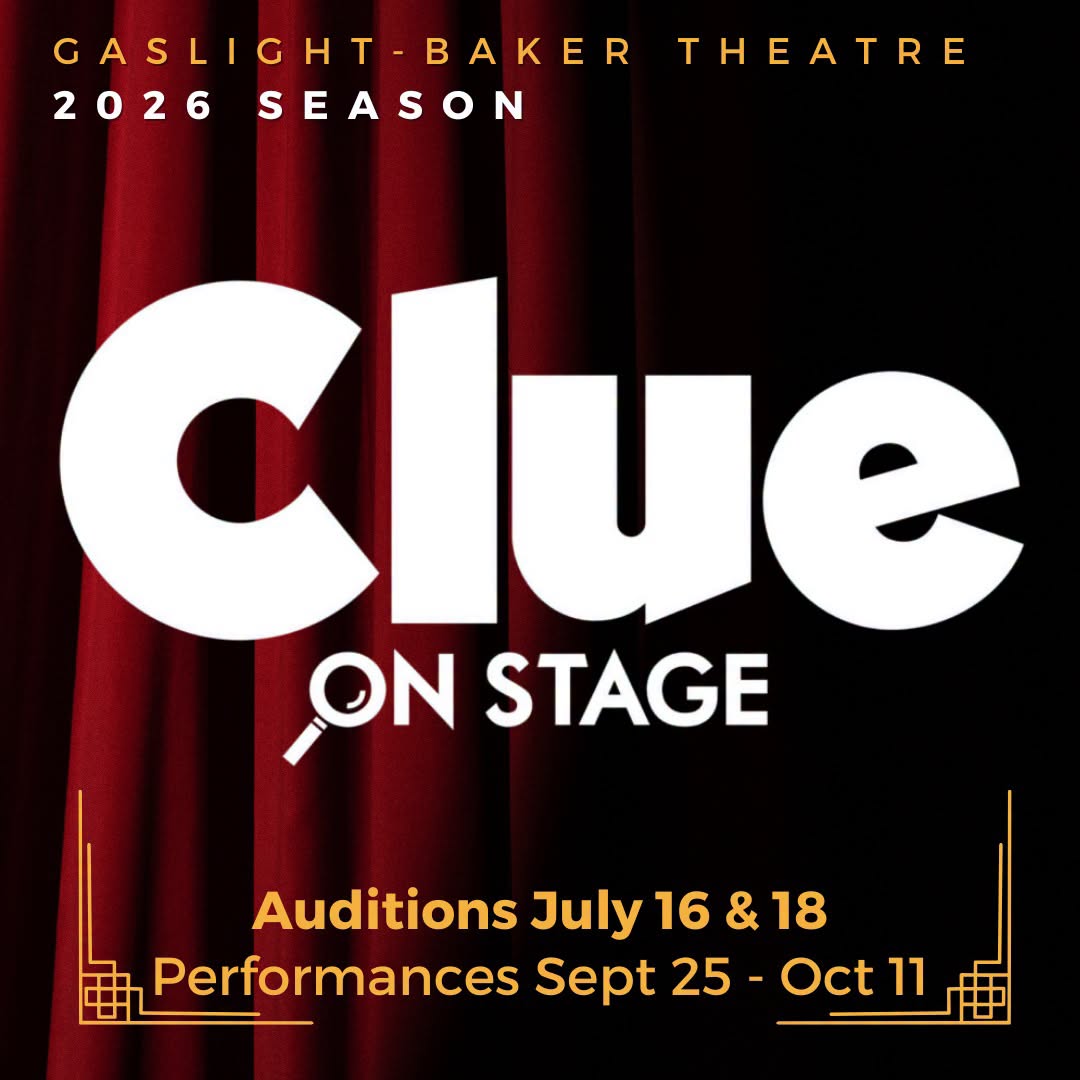 CTX4445. Auditions for Clue Onstage, by Gaslight Baker Theatre, Lockhart