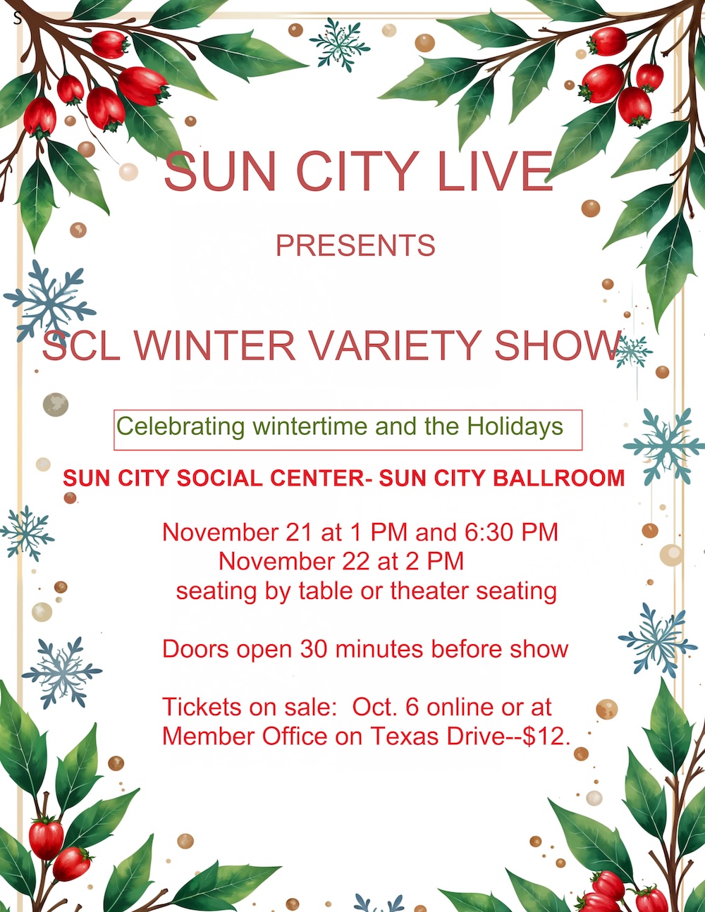 SCL Winter Variety Show by Sun City Live