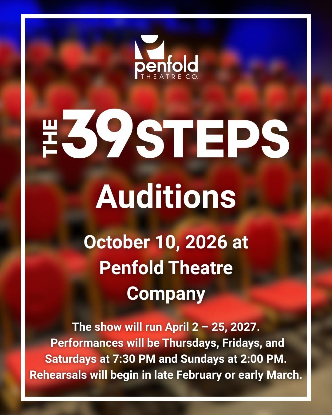 CTX4548. Auditions for The 39 Steps, by Penfold Theatre Company, Round Rock