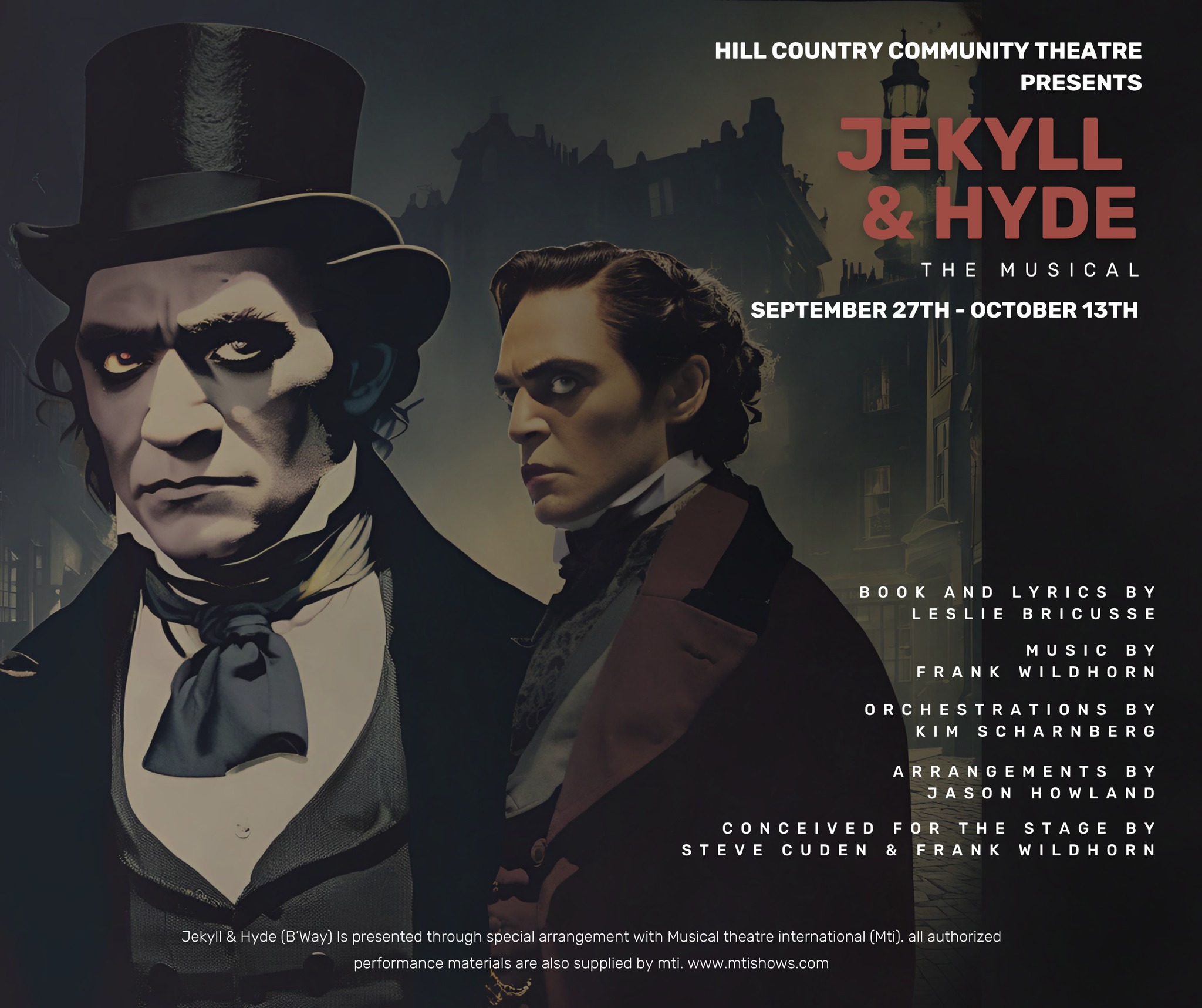 Jekyll & Hyde, the musical by Hill Country  Community Theatre (HCCT)