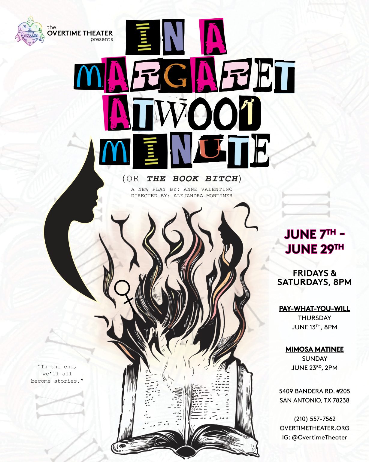 In A Margaret Atwood Minute, or The Book Bitch by Overtime Theater