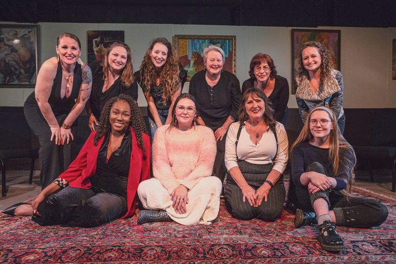 Rachael C Altman, Ashley Myers, Jessica Lemmons, Gigi Greene, Robin Sutton, Sydney Beckner; (bottom row:) Essence Wylie, Savannah Davi Barrera (director), Jennifer Hargis, and Riley Sandhop.